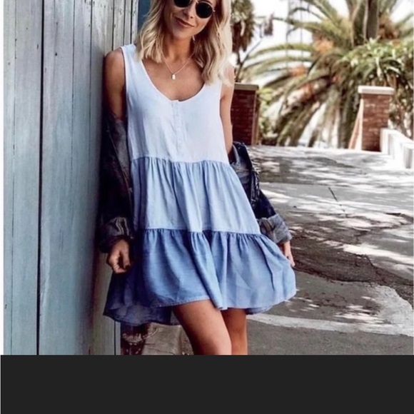 Rails Noelle Tiered Ombre Chambray Mini Dress - Picture 2 of 3